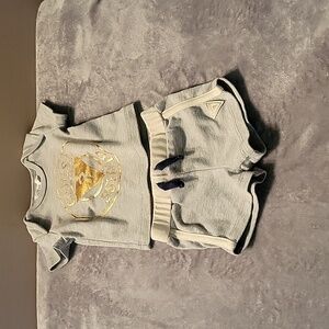 Baby Guess  gray short and shirt set.